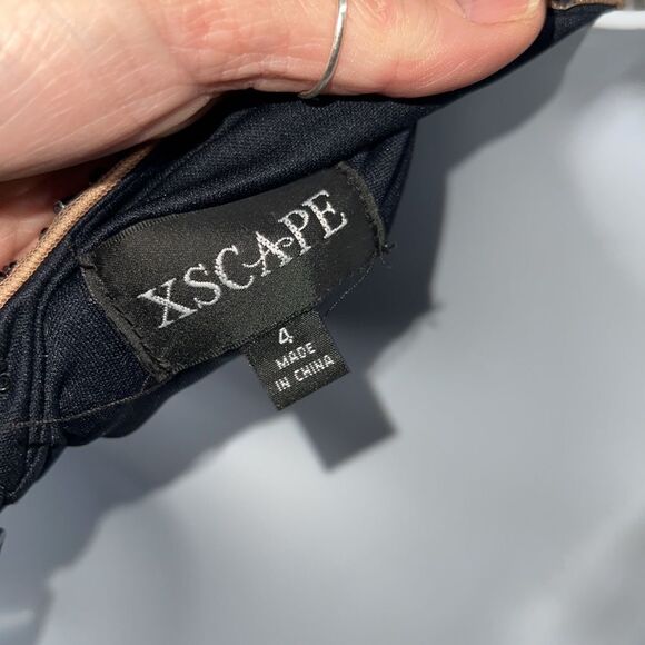 Xscape Strapless Beaded Maxi Dress with Fishtail Train Women size 4 - Picture 8 of 16